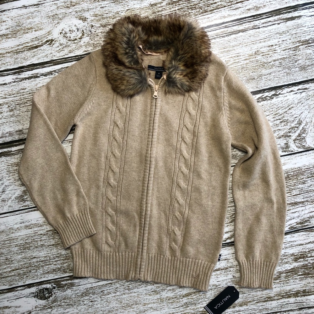 Nautica zip front cardigan